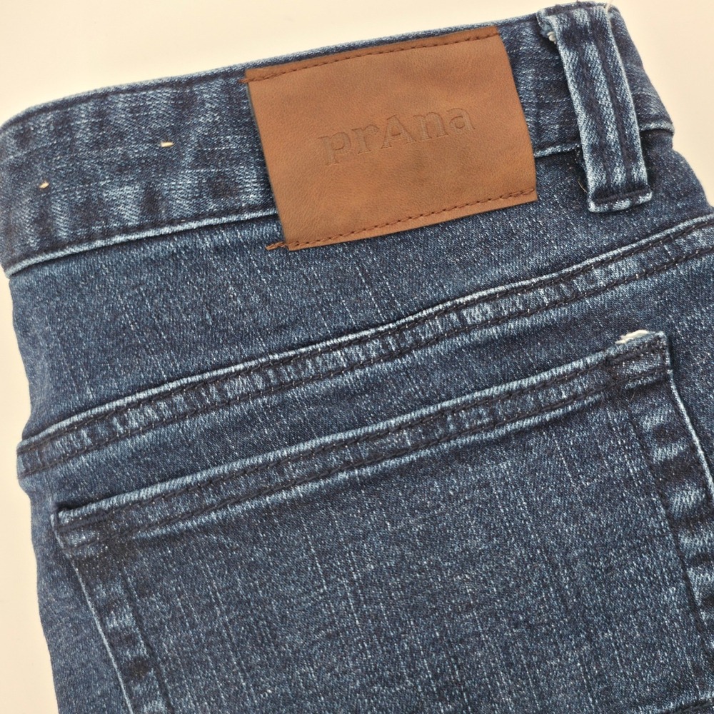 Prana Bridger Slim Fit Jeans Mens 34x32 Dark Wash Organic Cotton Stretch Denim